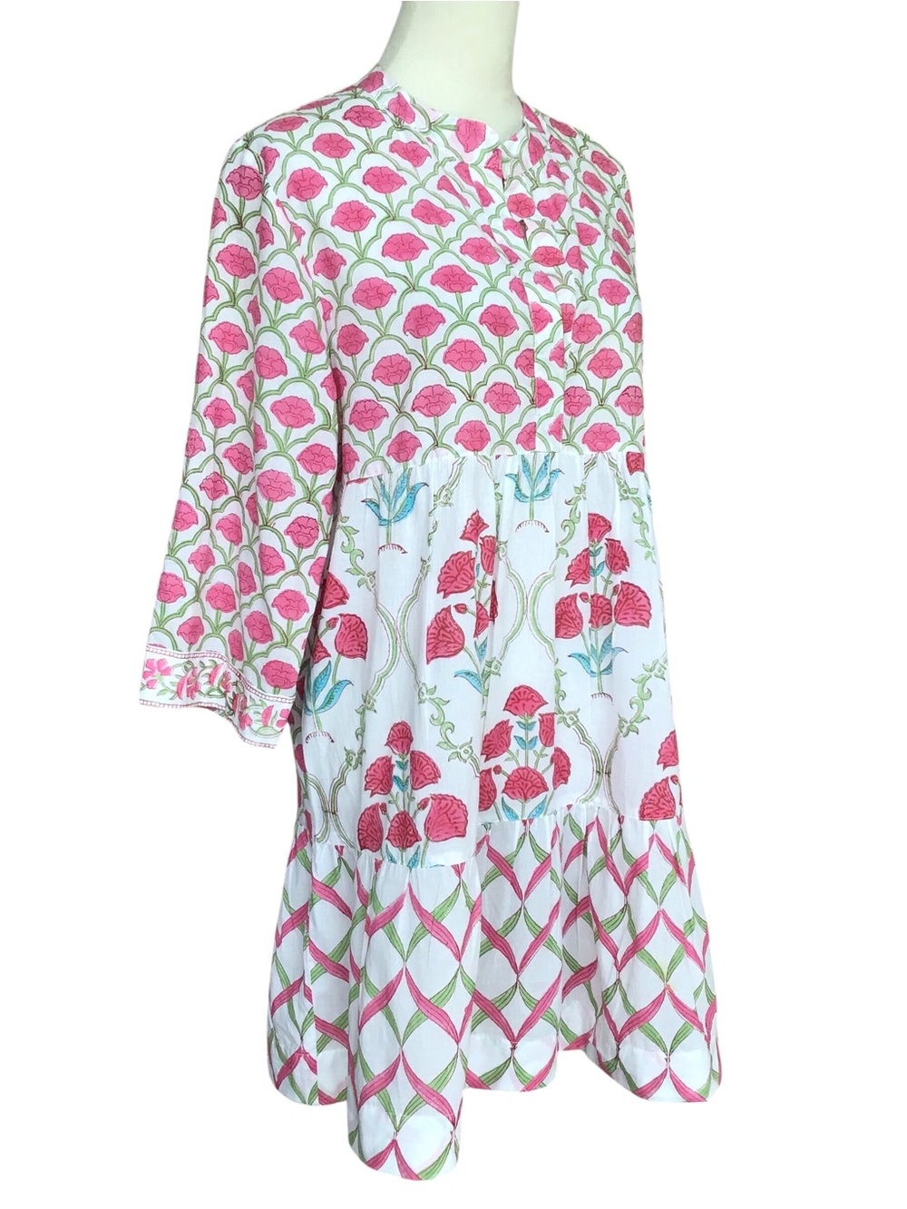 Mary Marshmallow Floral Block Print Tunic Dress
